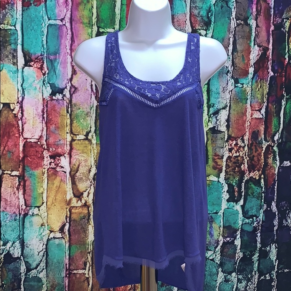 Vera Wang Princess purple tank top lace size med